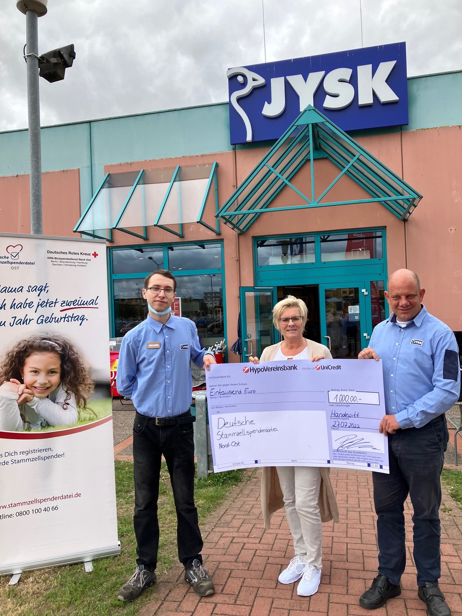 JYSK spendet Geld und Stammzellen für die Deutsche